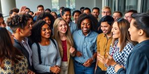 Tineri discutând despre inițiativele politice actuale.