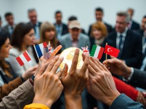 Harta lumii, steaguri, oameni, discuții politice